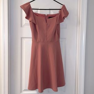 Beautiful mauve colored off-shoulder dress